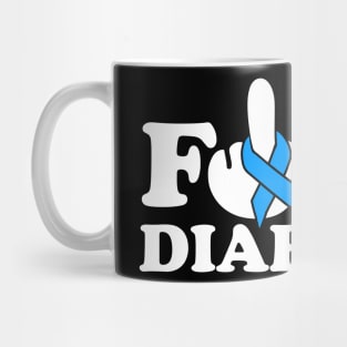 F*ck Diabetes Awareness Blue Ribbon Gift Mug